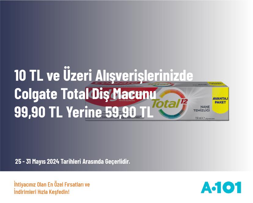 10 TL ve Üzeri Alışverişlerinizde Colgate Super Clean Black Diş Fırçası 2+1 99,90 TL Yerine 59,90 TL