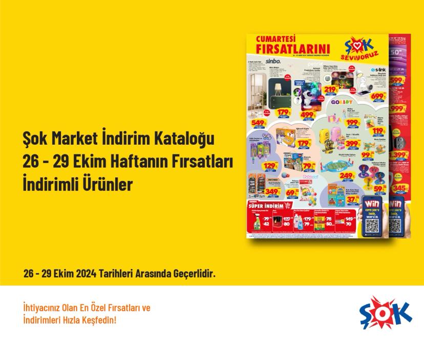 Şok Market İndirim Kataloğu - 26 - 29 Ekim Haftanın Fırsatları İndirimli Ürünler