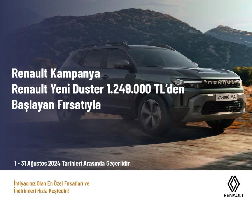 Renault Kampanya - Renault Yeni̇ Duster 1.249.000 TL’den Başlayan Fırsatıyla