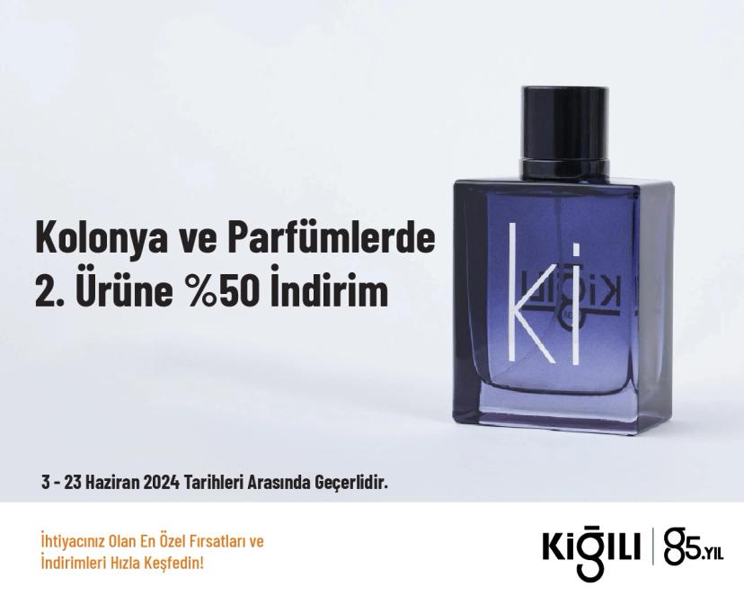 Kolonya ve Parfümlerde 2. Ürüne %50 İndirim