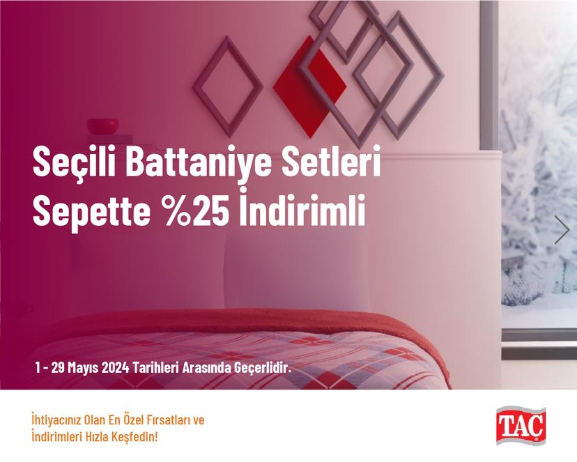 Seçili Battaniye Setleri Sepette %25 İndirimli