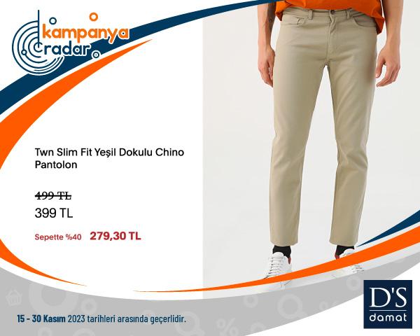 Dsdamat Twn Slim Fit Dokulu Chino Pantolon İndirimi