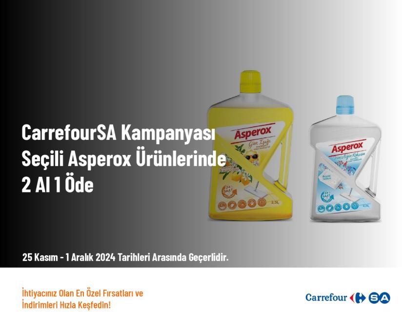 CarrefourSA Kampanyası - Seçili Asperox Ürünlerinde 2 Al 1 Öde