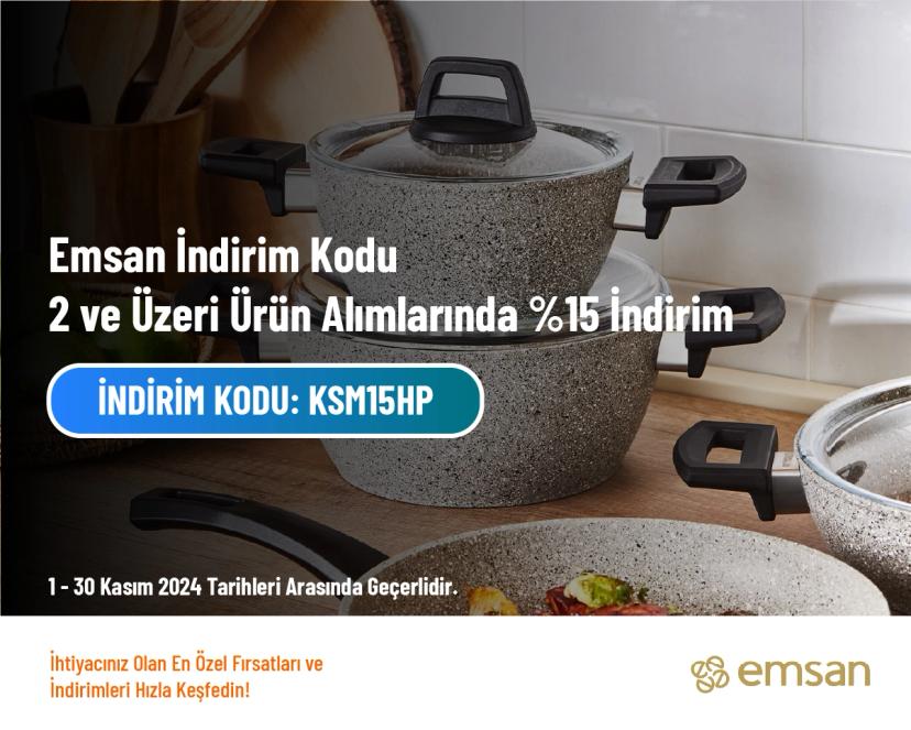 Emsan İndirim Kodu - 2 ve Üzeri Ürün Alımlarında %15 İndirim