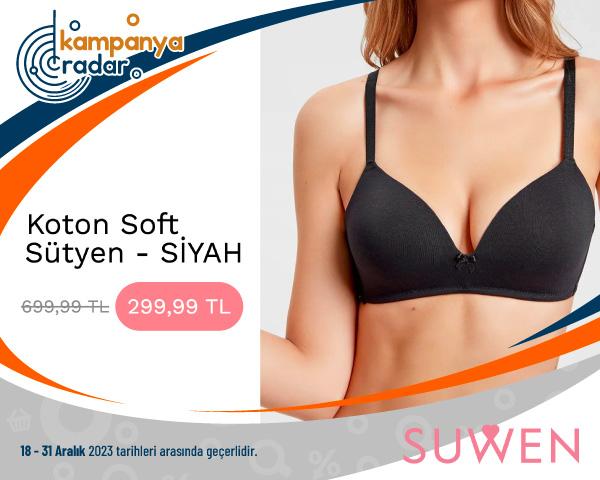 Suwen Koton Soft Sütyen - Siyah İndirimi