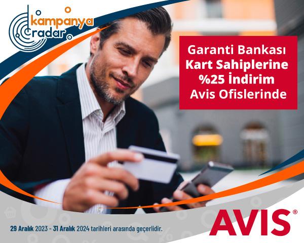 Garanti Bankası Kart Sahiplerine %25 İndirim Avis Ofislerinde