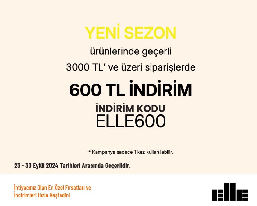 Elle Shoes İndirim Kodu - Yeni Sezon Ürünlerinde Geçerli 3.000 TL ve Üzeri Alışverişlerde 600 TL İndirim