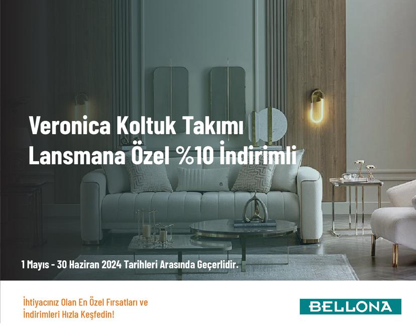 Veronica Koltuk Takımı Lansmana Özel %10 İndirimli