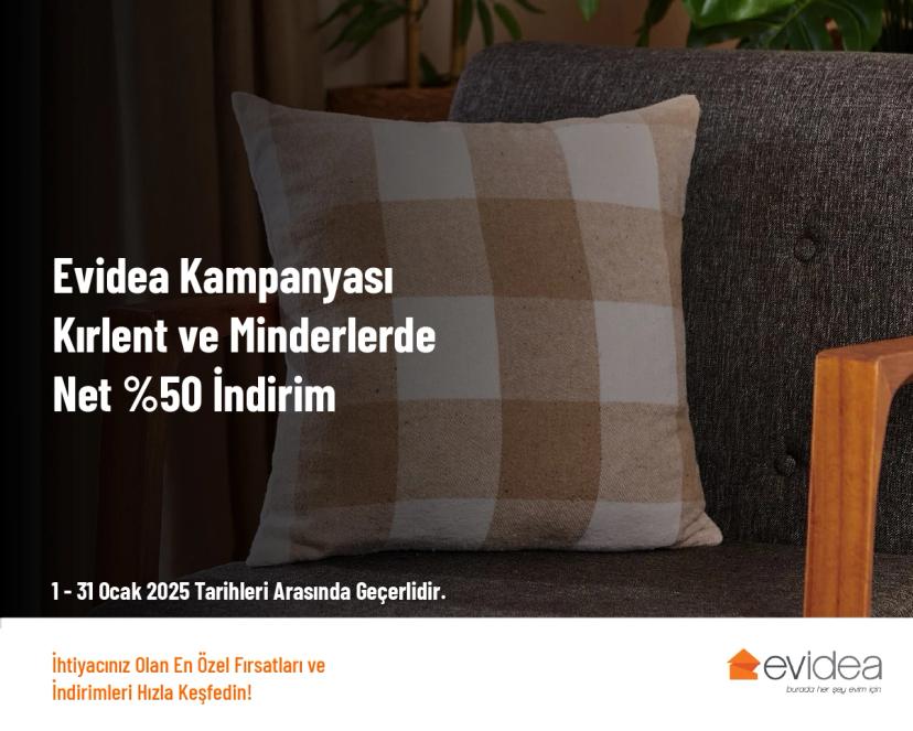 Evidea Kampanyası - Kırlent ve Minderlerde Net %50 İndirim