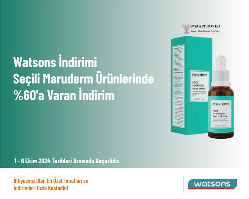 Watsons İndirimi - Seçili Maruderm Ürünlerinde %60'a Varan İndirim