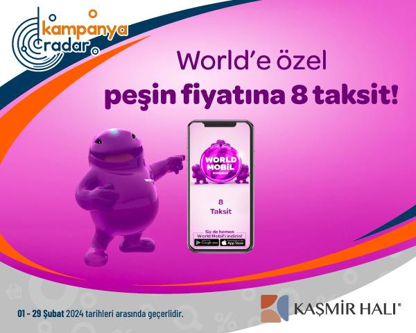 Kaşmir Halı'da World Karta Özel Peşin Fiyatına 8 Taksit