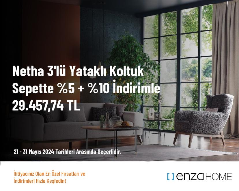 Netha 3'lü Yataklı Koltuk Sepette %5 + %10 İndirimle 29.457,74 TL