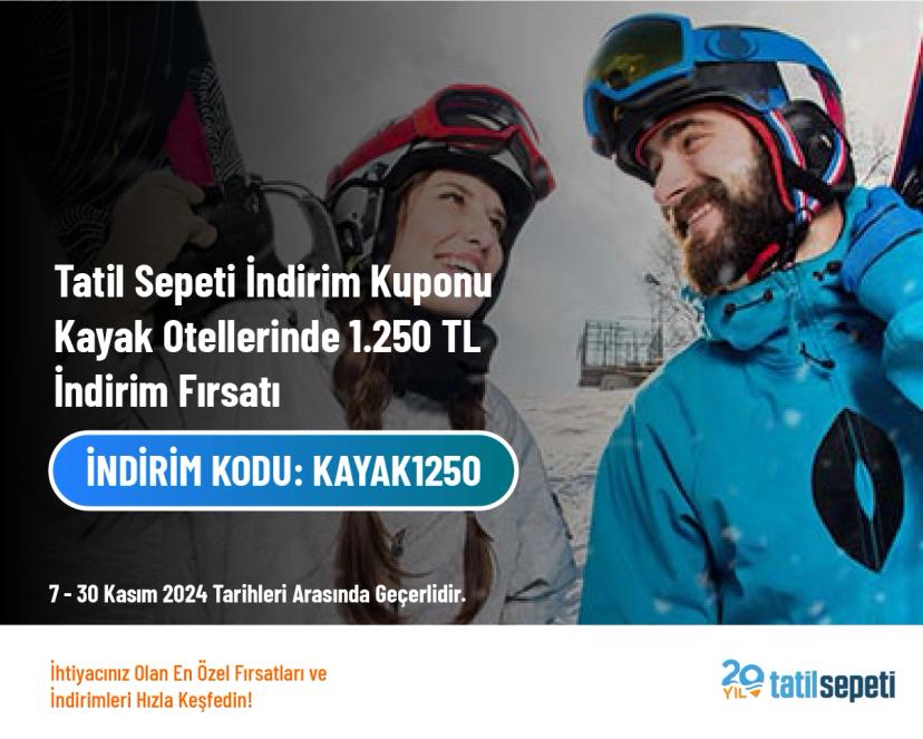 Tatil Sepeti İndirim Kuponu - Kayak Otellerinde 1.250 TL İndirim Fırsatı