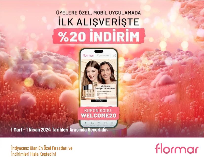 Mobil Uygulamada İlk Siparişe %20 İndirim