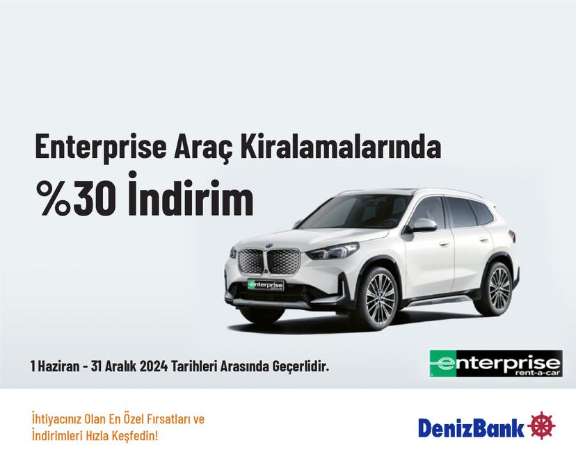 Enterprise Araç Kiralamalarında %30 İndirim