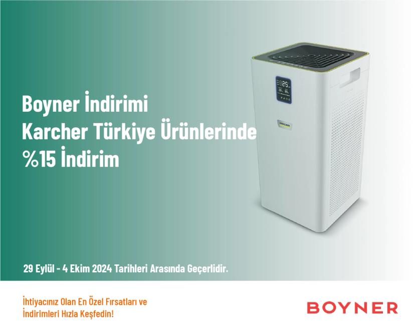 Boyner İndirimi - Karcher Türkiye Ürünlerinde %15 İndirim